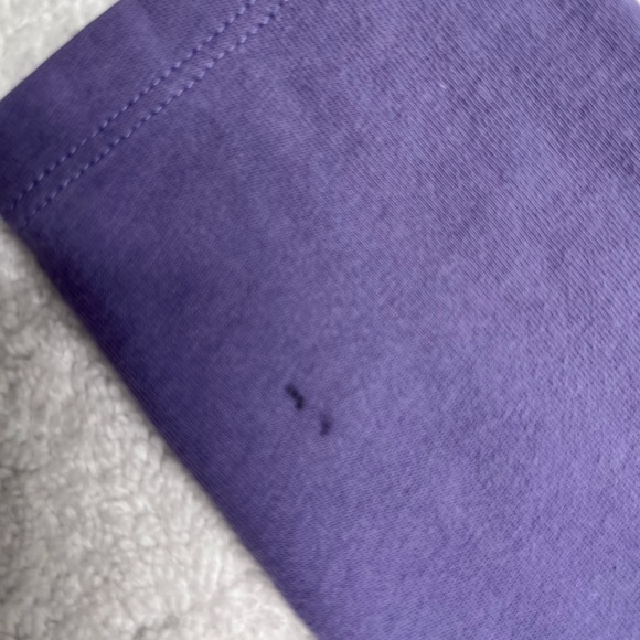 Mini boden girls purple long sleeve shirt with bunny print on front. - Picture 3 of 6